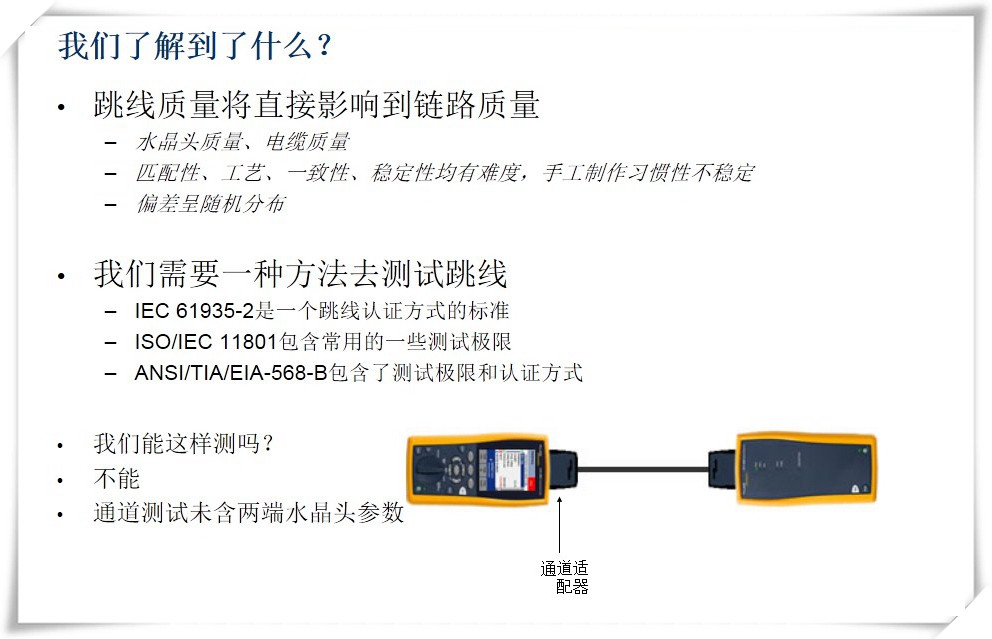 我们了解到了什么？ 跳线质量将影响到链路质量图